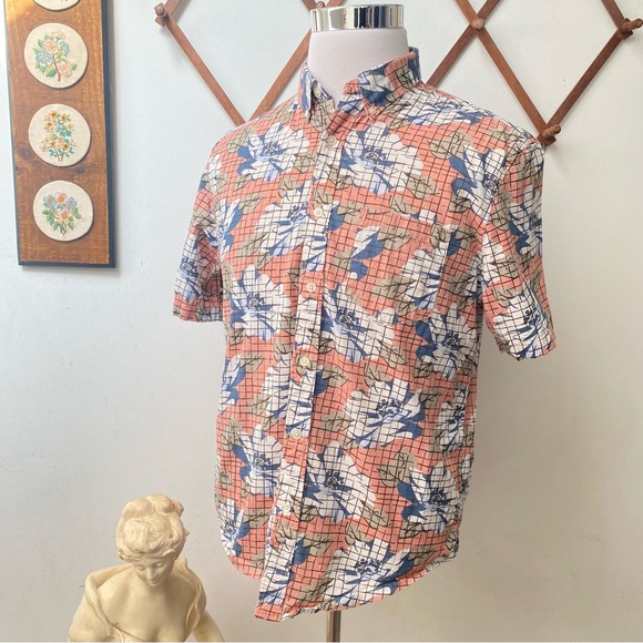 Club Monaco Grid Floral Button Up Shirt - Picture 7 of 13